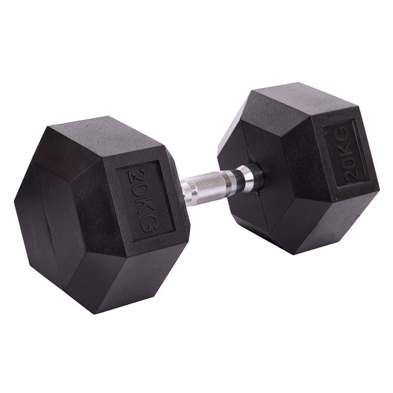 Гантель цельная SC-80075 шестигранная 20 кг Черная (56508166)