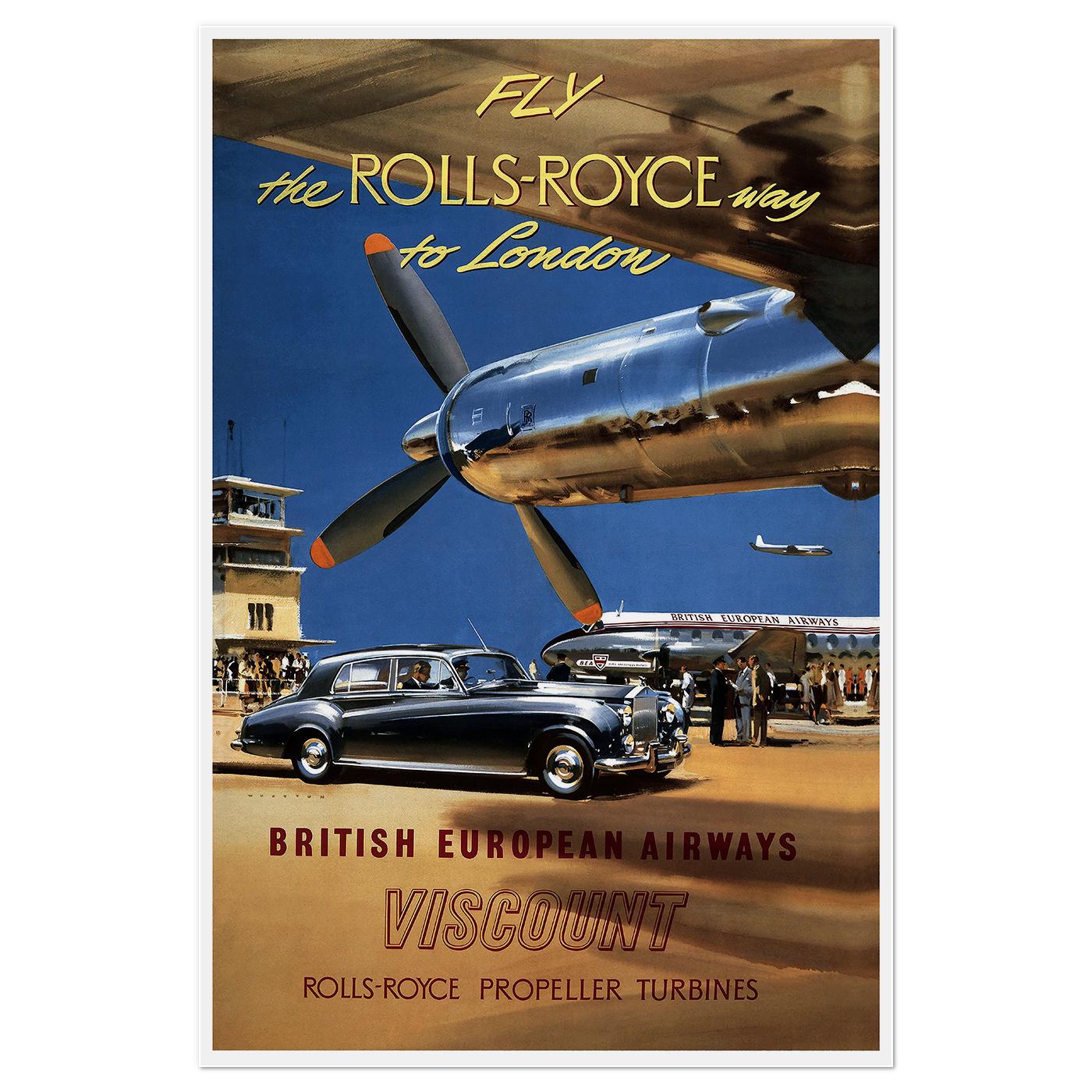 Плакат ретро Роллс-Ройс 1954 56x84 см (0336)