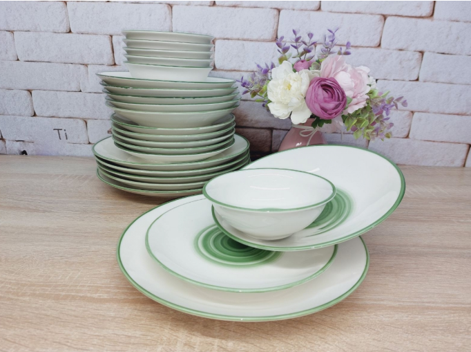 Столовый сервиз OMS TULU фарфор 6 персон 24 шт. Грасс (KL24-Grass) - фото 6 Столовый сервиз OMS TULU фарфор 6 персон 24 шт. Грасс (KL24-Grass) - фото 6