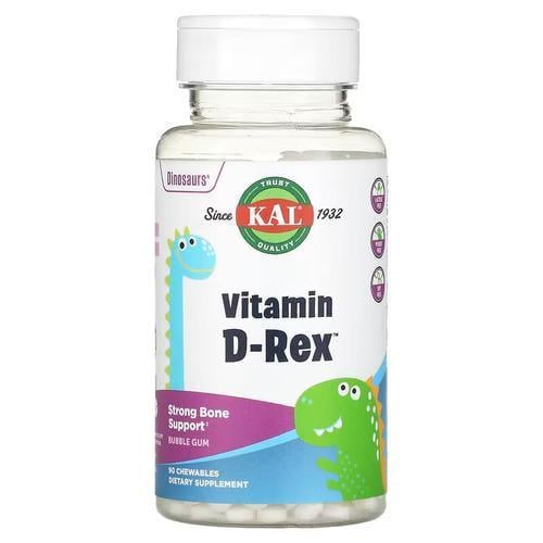 Вітамін D KAL Dinosaurs Vitamin D-Rex 90 Chewables (CAL-46202)