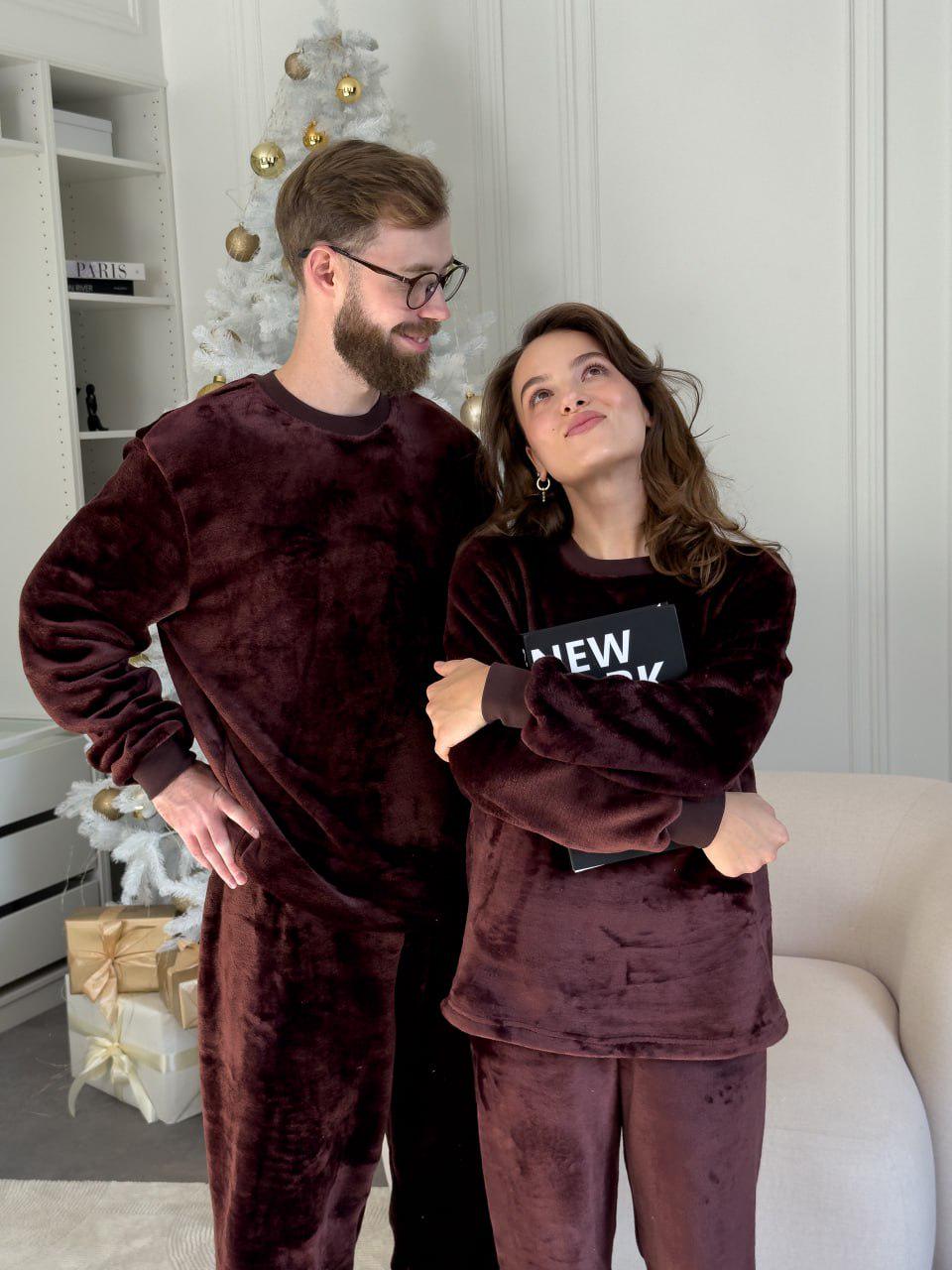 Пижамы парные женская и мужская теплая COSY Теплик XL Шоколад (VEL05051) - фото 3