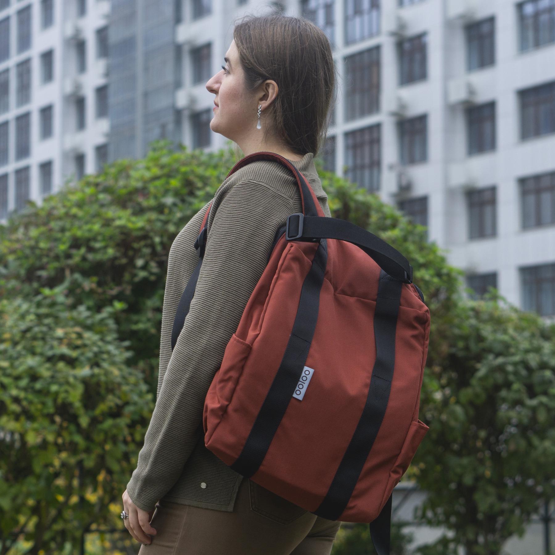 Рюкзак-антикрад OOLOO Кенгуру mini 40x30x12 см Терракотовый (2249)