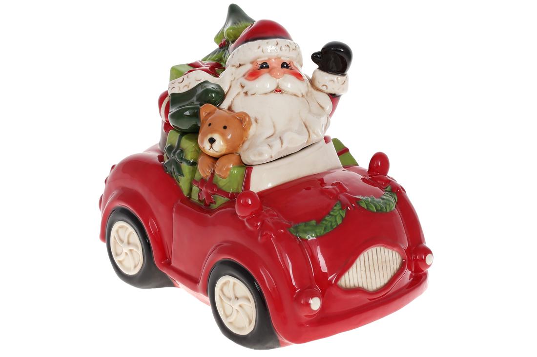 Банка керамічна для солодощів BonaDi Машина з Сантою 4,5 л (827-880)