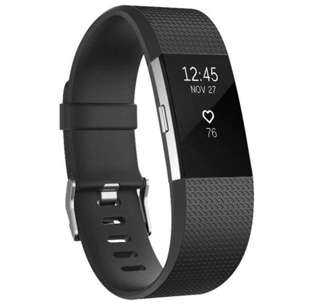 Силиконовый ремешок для фитнес браслета Fitbit Charge 2 Black (851340368) - фото 2