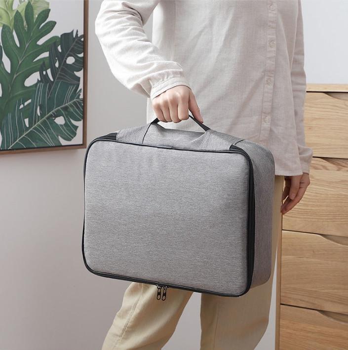 Сумка-органайзер для документов А4 с замком 35х27х11 см Серый (ОДД-12-41) - фото 6