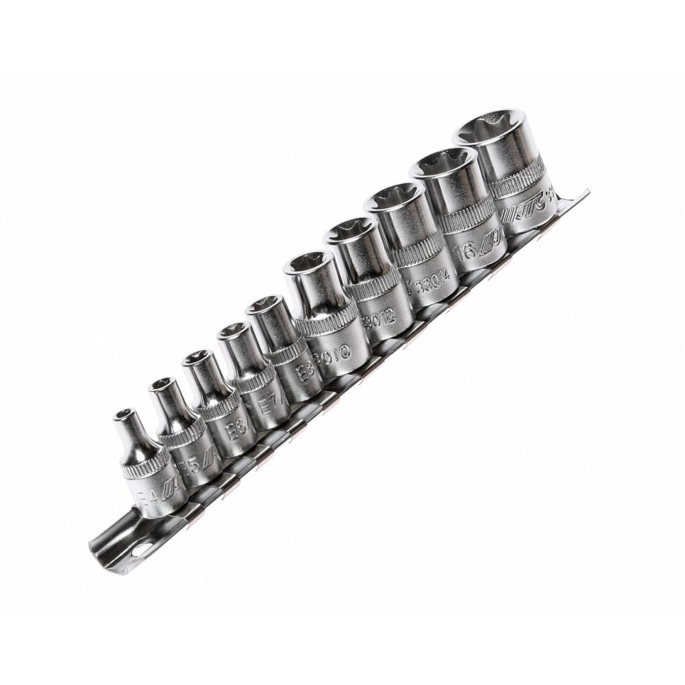 Набор головок TORX 1/4" и 3/8" Е4-Е18 10 ед. (3901 JTC)