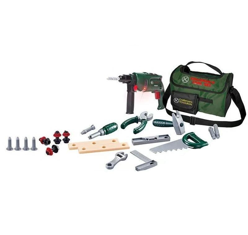 Набір інструментів ігровий G 238 дриль на батарейках/сумка для інструментів/тренувальні бруски (162752)