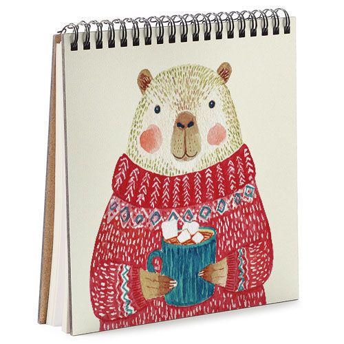 Скетчбук для ескізів та замальовок Капібара з какао 16,7х18 см 45 аркушів (BDK_26NY007)