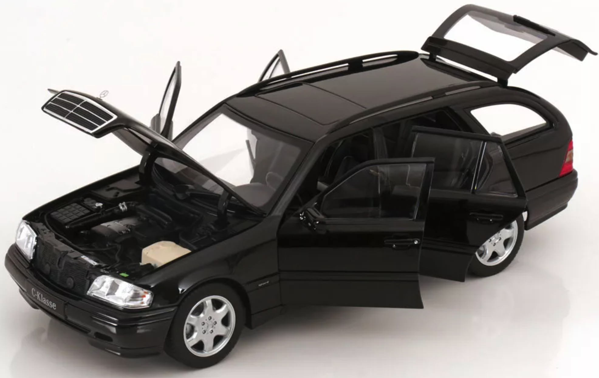 Модель автомобиля Norev Mercedes-Benz C-Class S202 T-Model 1:18 Black Metallic (183387) - фото 4