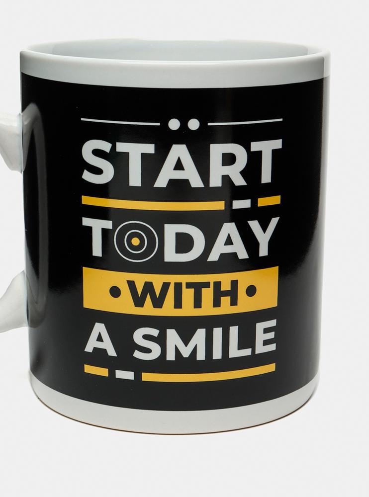 Чашка для чая керамическая с надписью "Start today with a smile" 1000 мл (27-PC1-2712) - фото 7