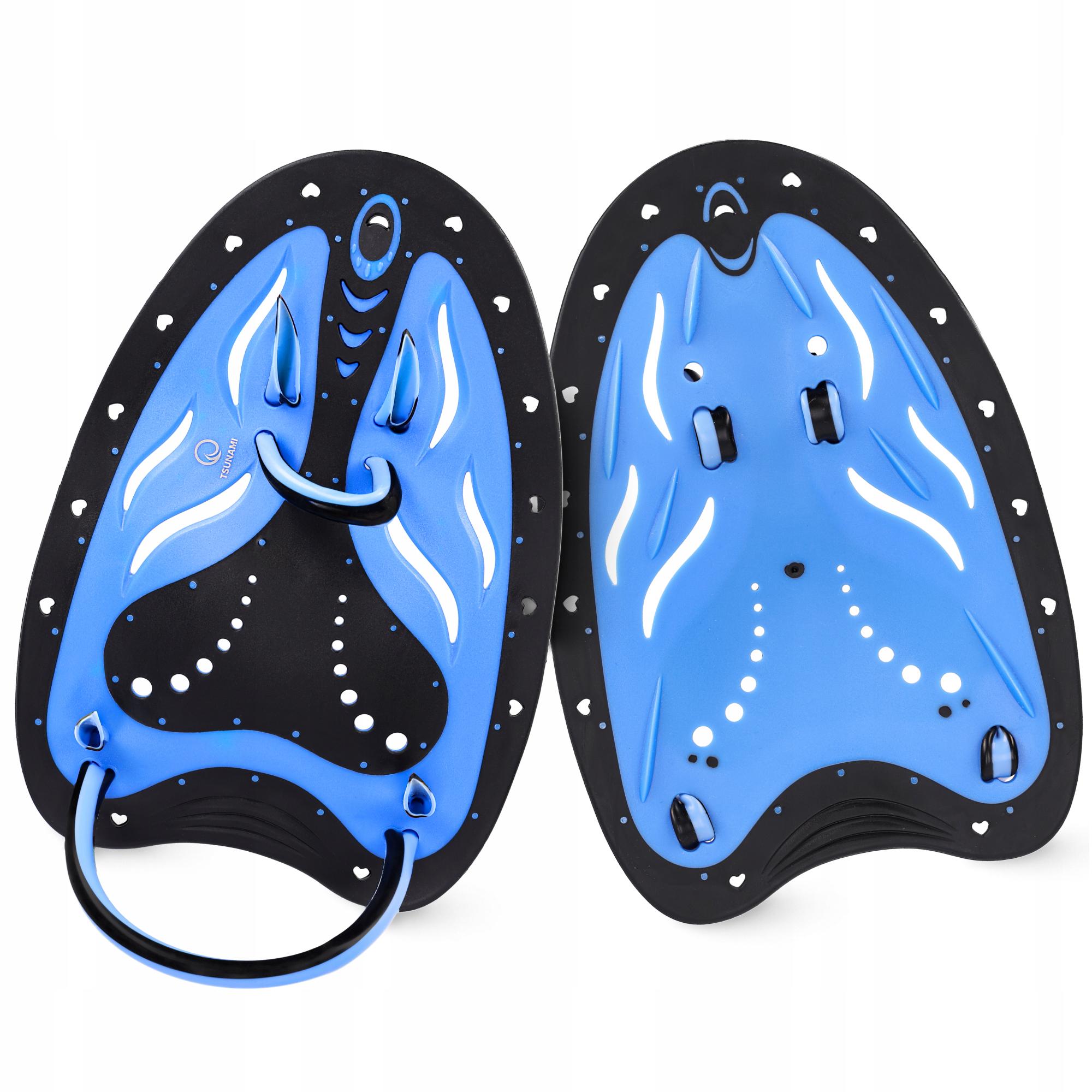 Лопатки для плавания в бассейне TSUNAMI Swimming Paddles 2 шт. Black/Blue (P-5905973405355)