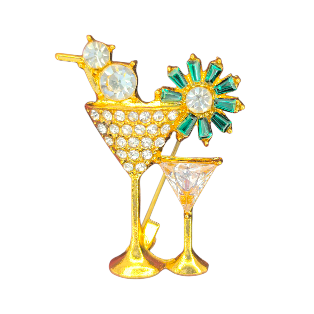 Брошка Коктейль металева 35x28 мм Жовтий (158511297)