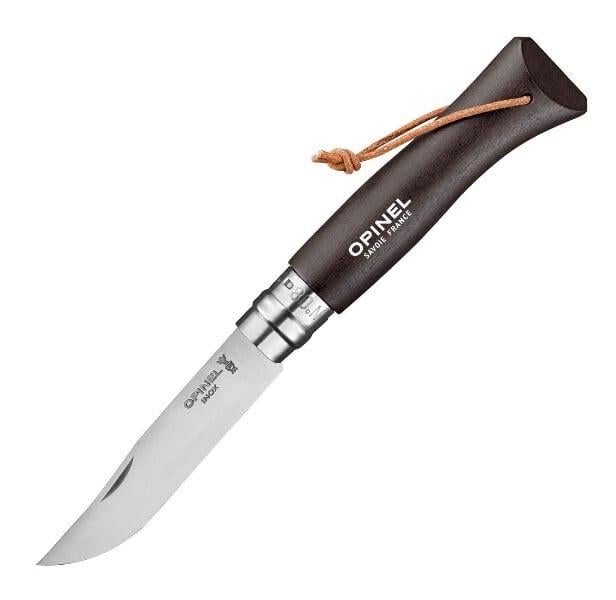 Складной нож 85 мм 56-58 HRC Viroblock Opinel No8 Trekking 002211 со шнуром из нержавеющей стали коричневый (2934193148)