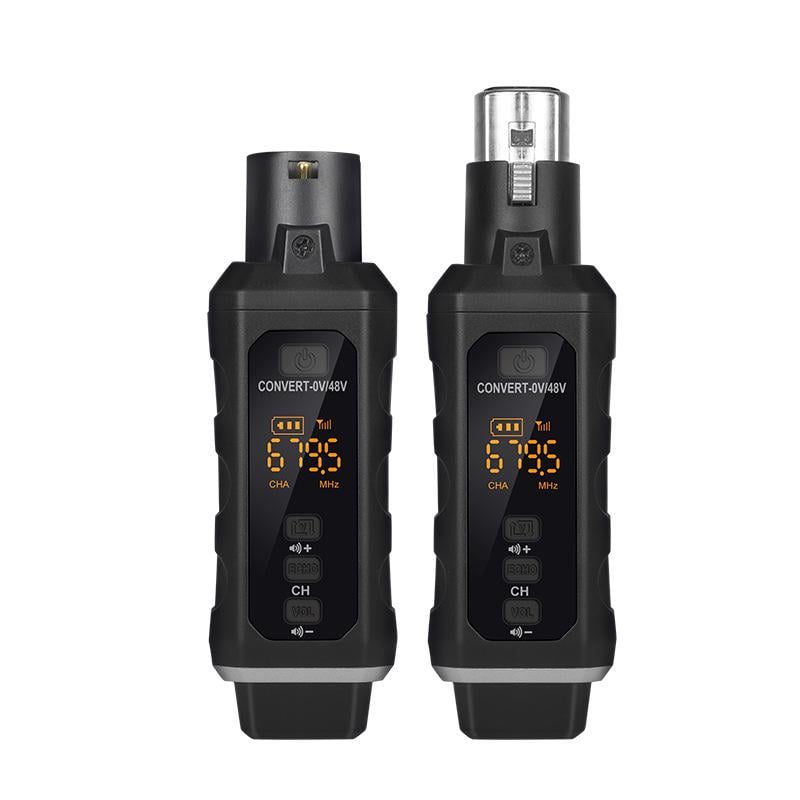 Мікрофонний конвертер бездротовий 2,4G UHF передавач і приймач XLR для мікрофона гітари адаптер 48 В (0086)