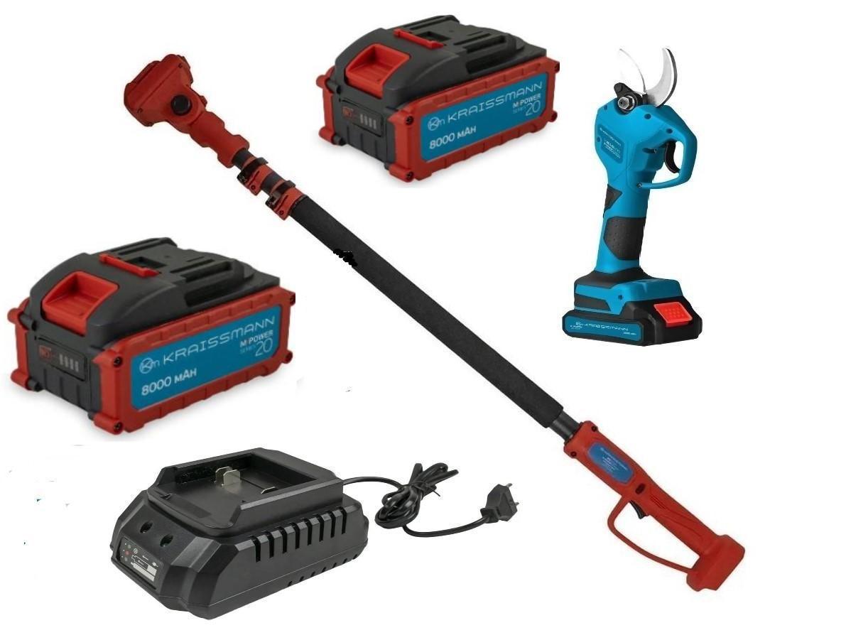 Секатор аккумуляторный KRAISSMANN 31 AGS-BL 20/2 бесщеточный с телескопической штангой VS'2500 1,6-2,5 м 2 аккумуляторы 8 Ач (22519966)