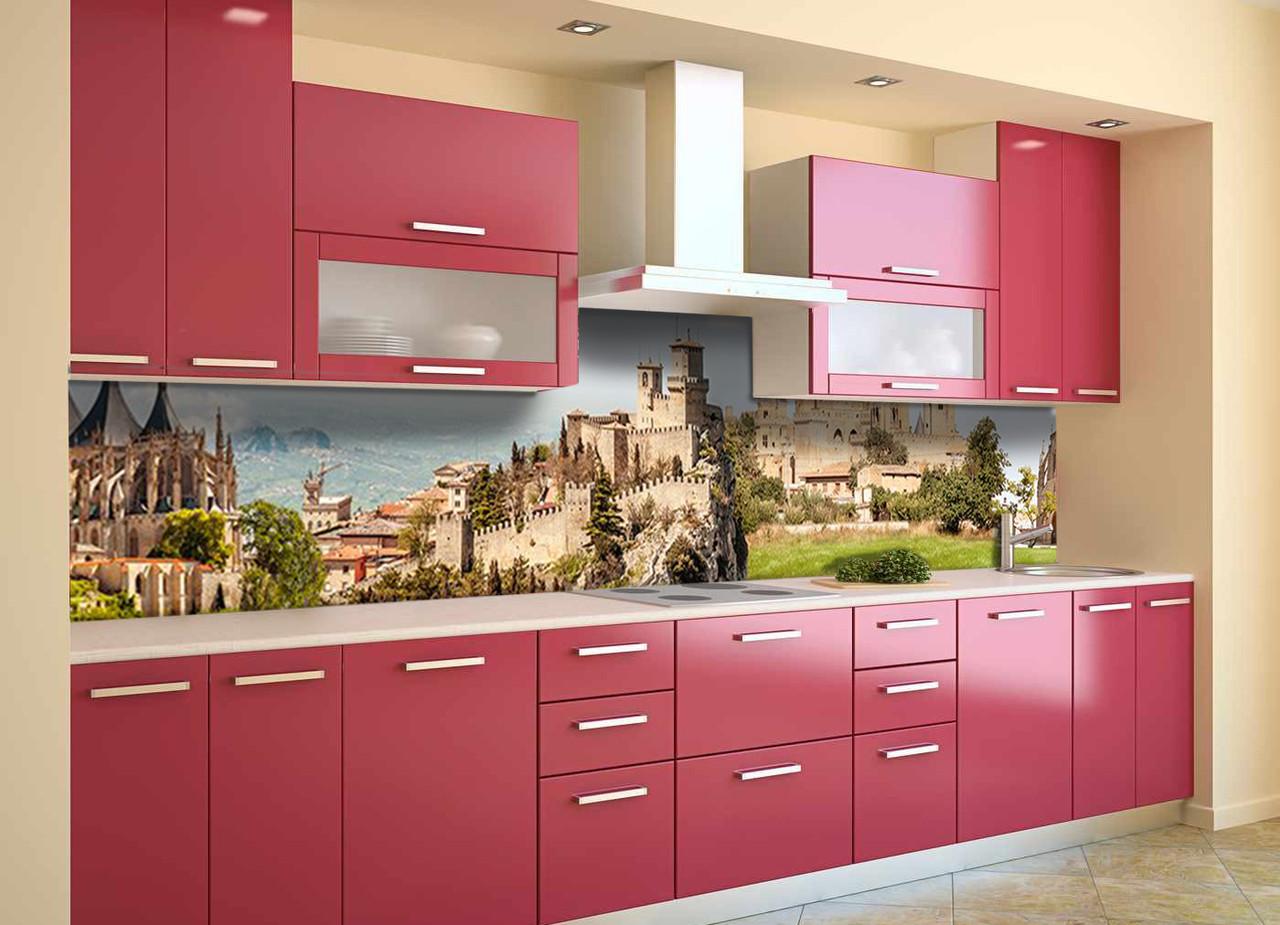 Кухонный фартук Замок на горе из самоклеющейся виниловой пленки 60х250 см Бежевый Кухонный фартук Замок на горе из самоклеющейся виниловой пленки 60х250 см Бежевый