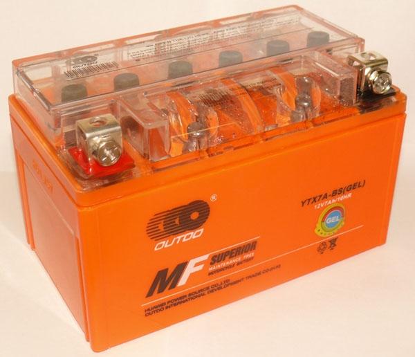 Мото акумулятор Outdo GEL 6СТ-7Ah Аз 12 В 90 А EN YTX7A-BS (21244)