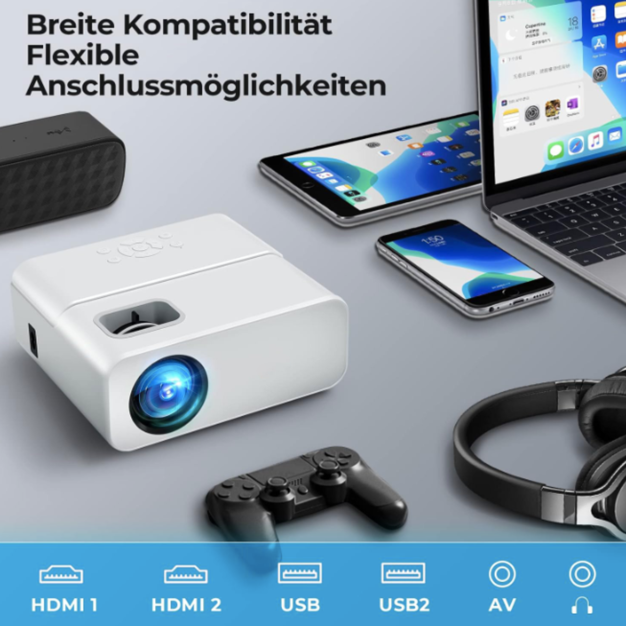 Проектор Movie Projector C12 Full HD Wi-Fi Bluetooth 5G - фото 3