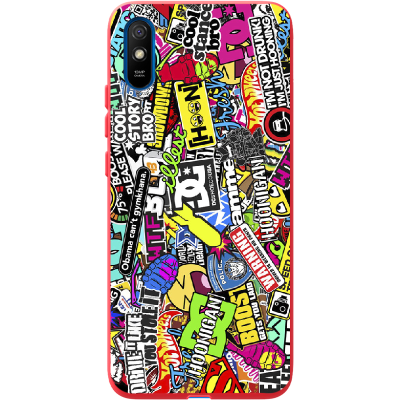 Чехол BoxFace Xiaomi Redmi 9A Multicolored Inscriptions Красный силикон (40304-up880-41928)