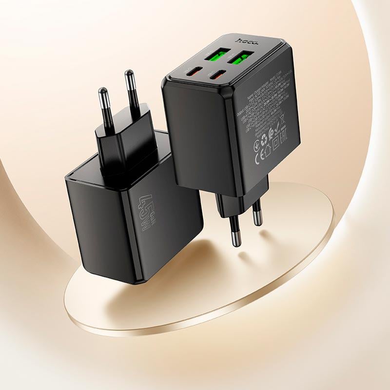 Зарядное устройство Hoco CS18A 45 Вт с кабелем Type-C to Type-C Черный (27457350) - фото 5 Зарядное устройство Hoco CS18A 45 Вт с кабелем Type-C to Type-C Черный (27457350) - фото 5