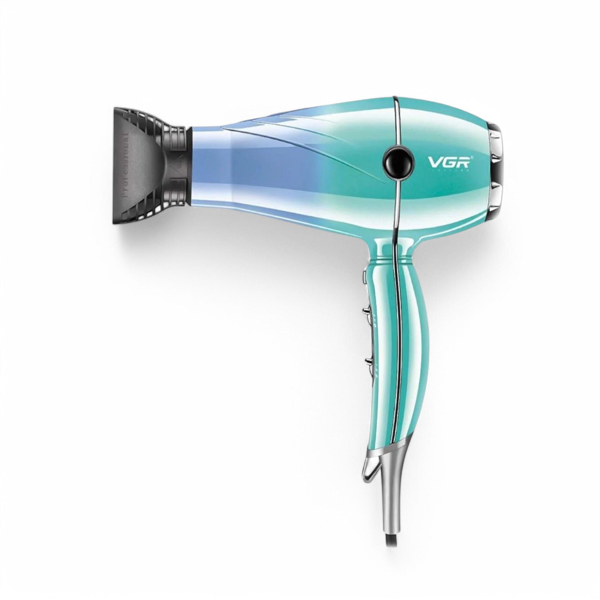 Фен для волосся VGR V-452 2400 Вт 2 швидкості 2 насадки Blue (Н_V-452Blue)