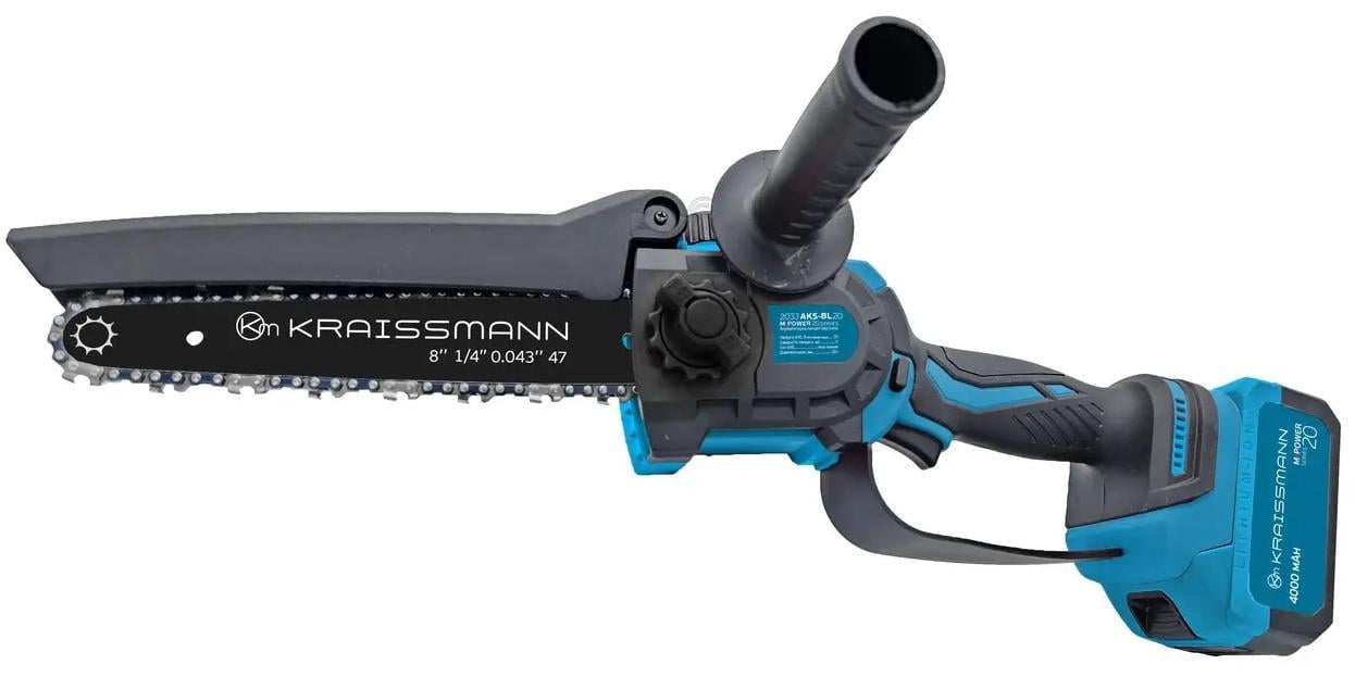 Пила цепная аккумуляторная бесщеточная KRAISSMANN 2033 AKS-BL 20/2 с удлинителем VS'2000 кейс/2 аккумулятора 4 Ач/шина 200 мм/подсветка (21498223) - фото 9 Пила цепная аккумуляторная бесщеточная KRAISSMANN 2033 AKS-BL 20/2 с удлинителем VS'2000 кейс/2 аккумулятора 4 Ач/шина 200 мм/подсветка (21498223) - фото 9
