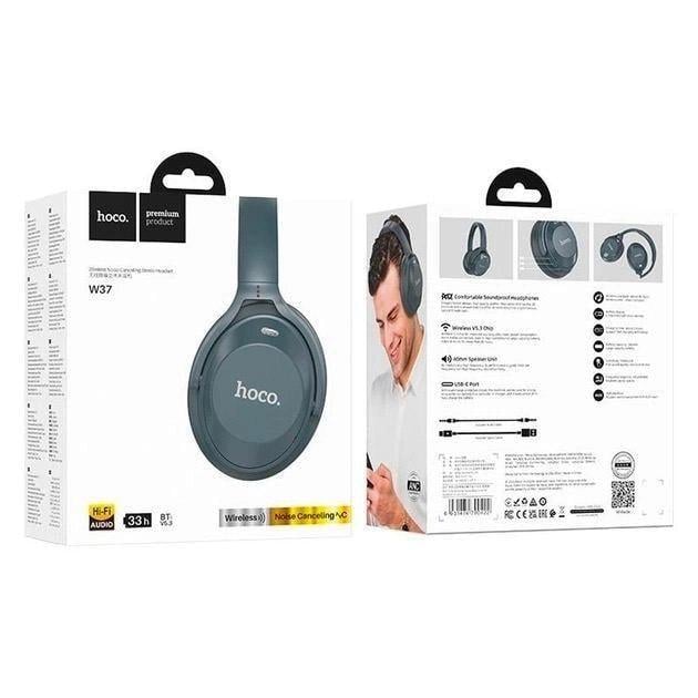 Навушники бездротові Hoco W37 PREMIUM з активним шумопоглинанням Blue - фото 3