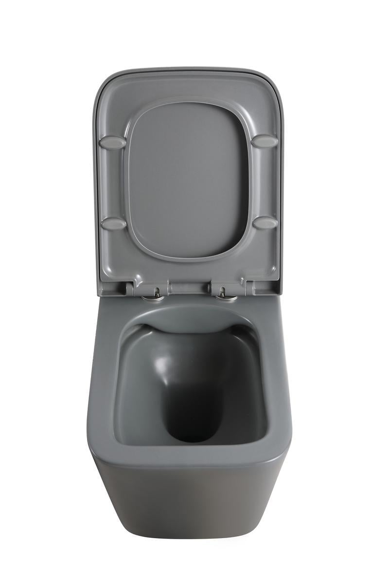 Унитаз подвесной MIXXUS Premium Quadro-0305-R безобедочный 510x350 мм Графит (OL-MP6656) - фото 7
