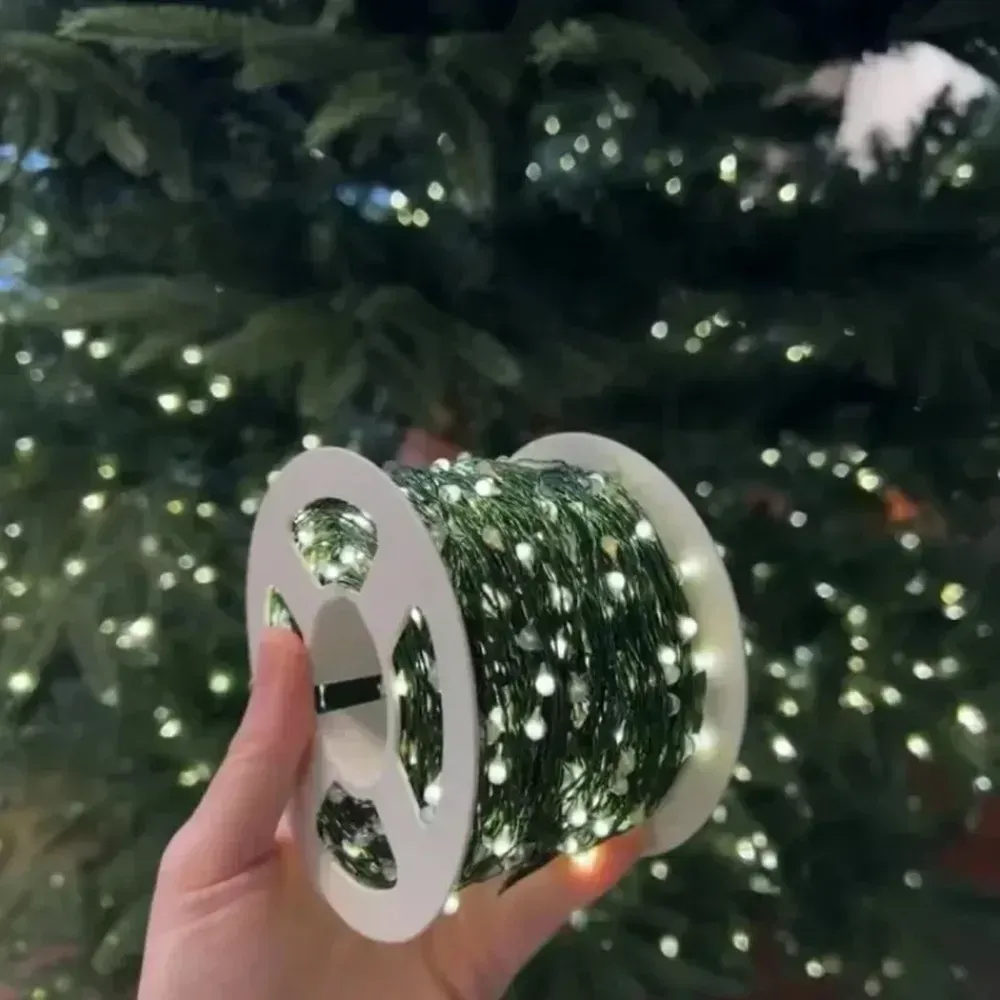 Гірлянда Роса від USB 120 м 1200LED Теплий білий/зелений провід (30853920) - фото 6