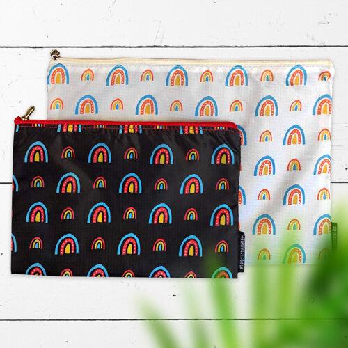 Комплект косметичок Presentville Double Кольорові арки 2шт. (K2D_21M008_ZHL) - фото 2 Комплект косметичок Presentville Double Кольорові арки 2шт. (K2D_21M008_ZHL) - фото 2