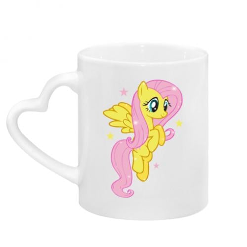 Чашка с ручкой в ​​виде сердца Fluttershy 320 мл Белый (5840807-1-45603)