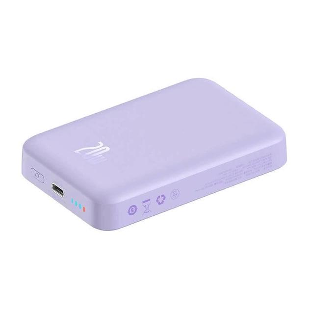 Повербанк Baseus Magnetic Mini 10000 mAh 20 W 2в1 QC3.0+PD3.0 з бездротовою зарядкою Qi 15 W Purple (PPCX110105) - фото 4