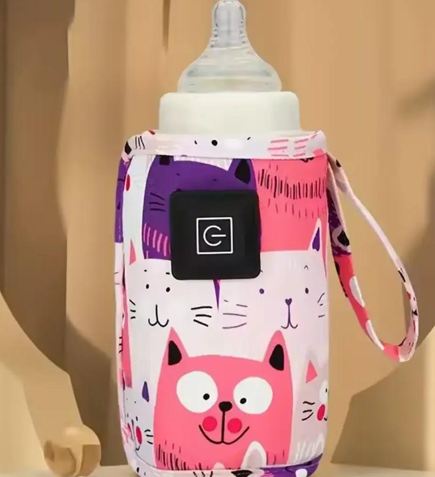 Підігрівач-термос Котики портативний для дитячої пляшечки USB Рожевий - фото 2 Підігрівач-термос Котики портативний для дитячої пляшечки USB Рожевий - фото 2
