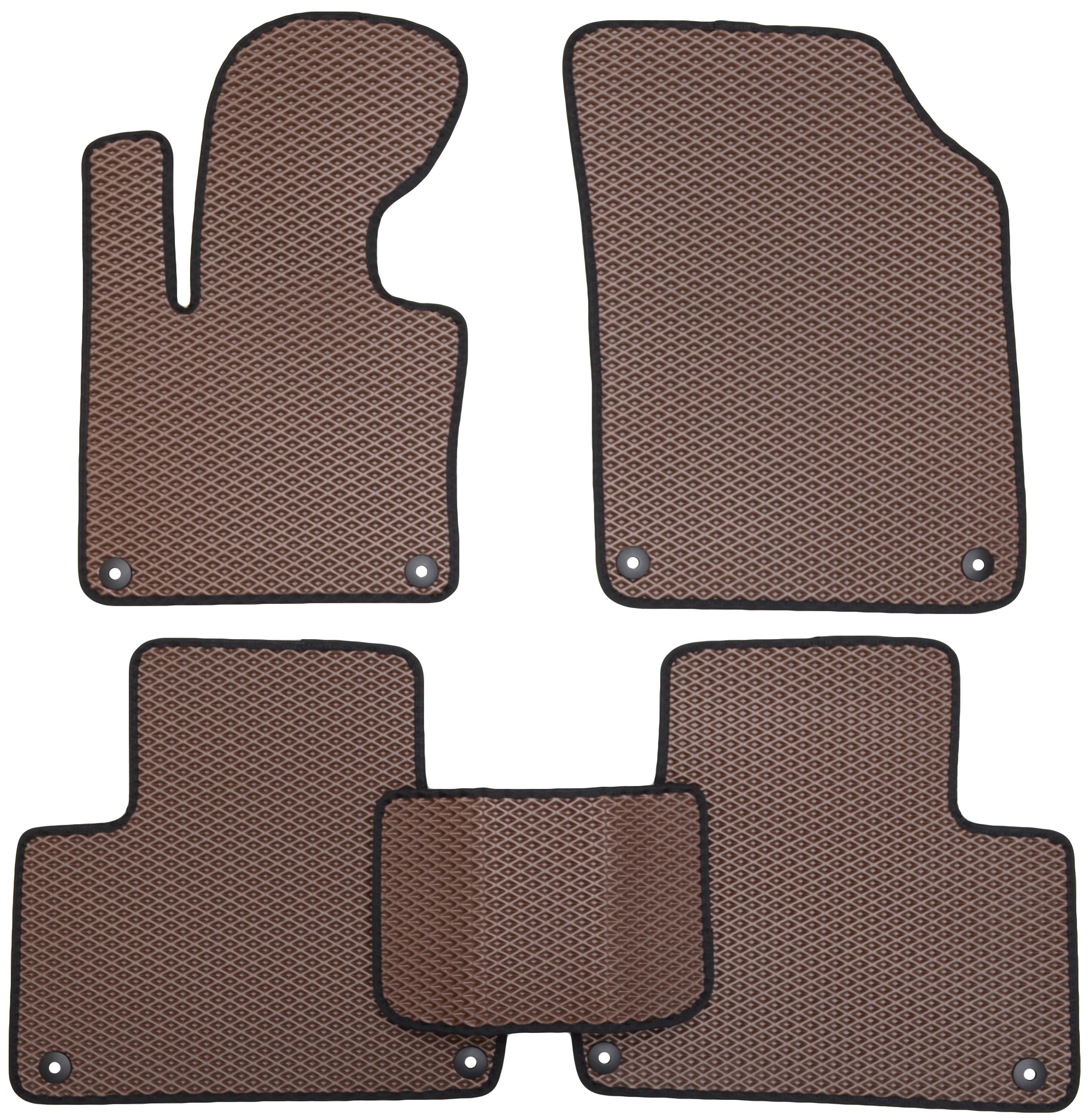 Коврики в салон для Volvo XC 90 '15- EVA-полимерные с черной тесьмой Коричневый (160921)