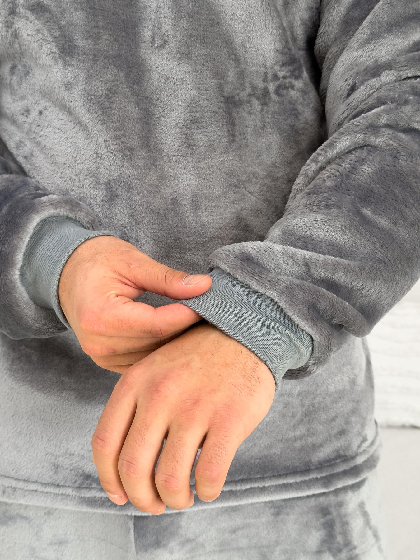 Пижама плюшевая Теплик с начесом L Серый (VEL030) - фото 7