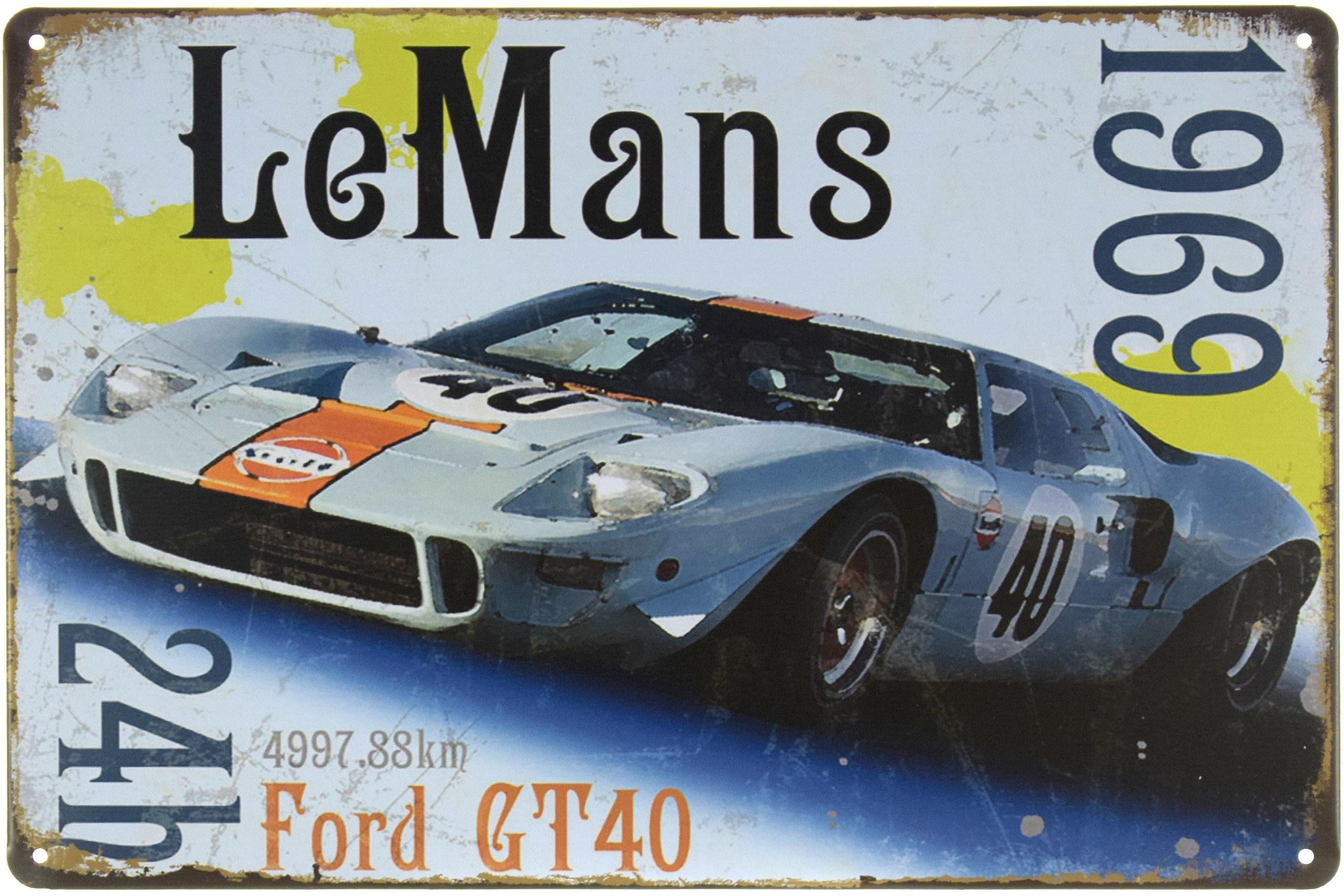 Табличка металлическая Le Mans 1969 20x30 см