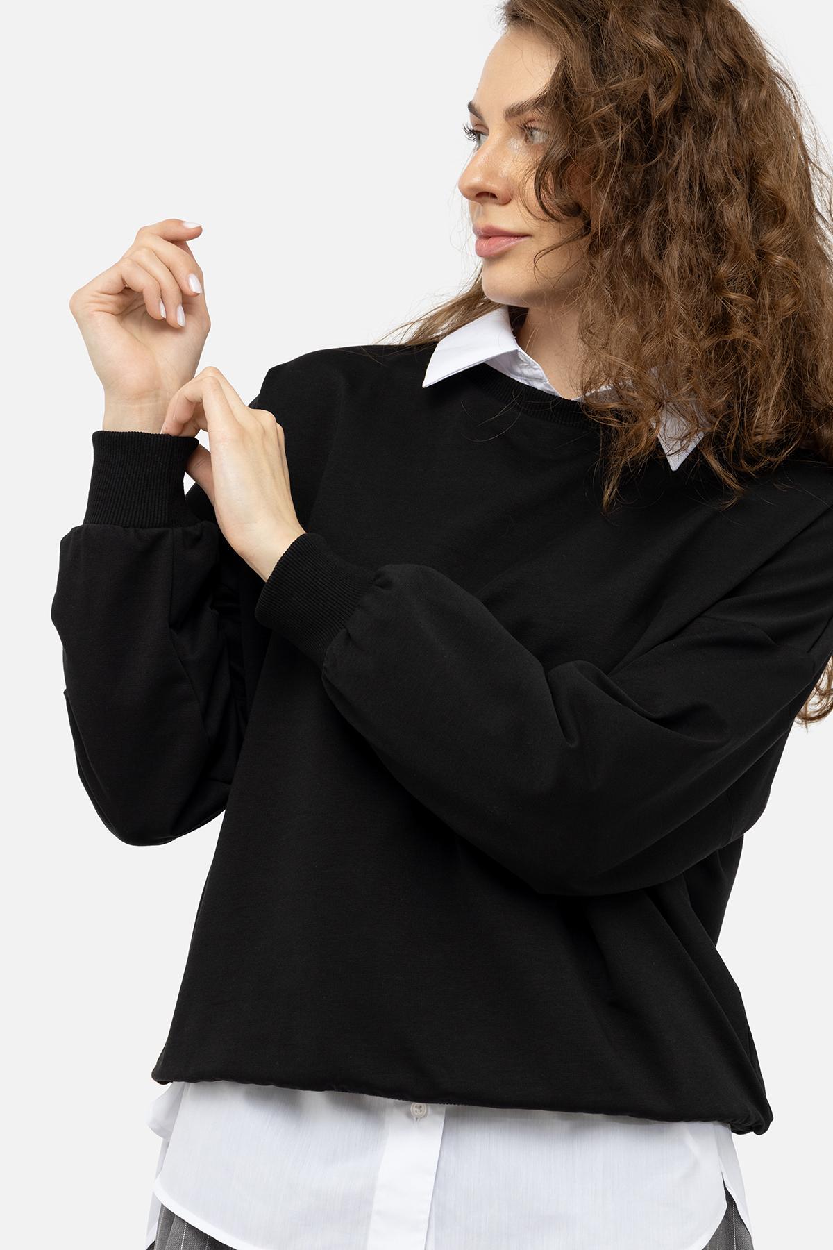 Світшот жіночий ЦБ-00239091 р. 46 Чорний (SKT000957877) - фото 2 Світшот жіночий ЦБ-00239091 р. 46 Чорний (SKT000957877) - фото 2