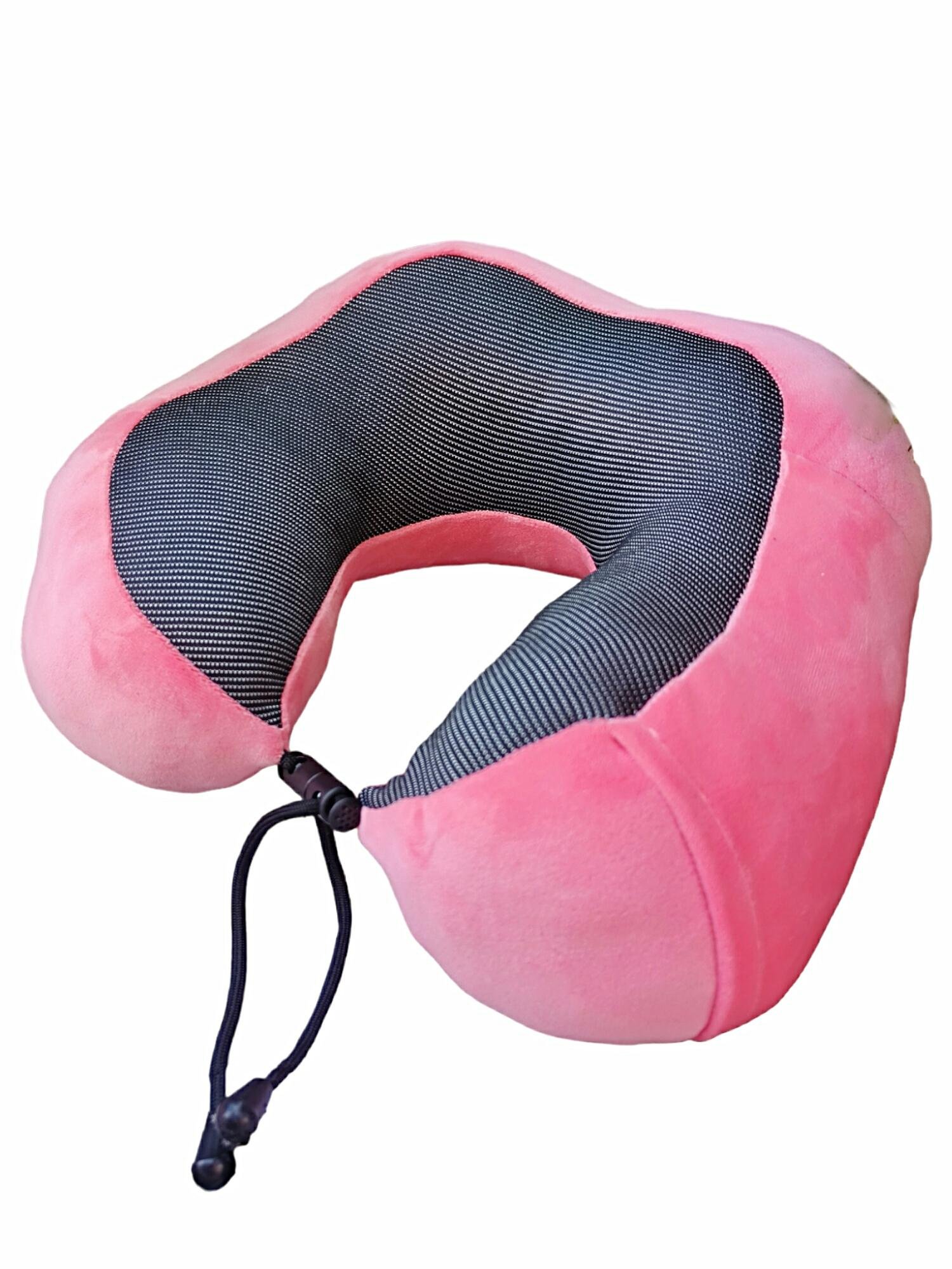 Подушка дорожная под шею 30х28х12 см Розовый