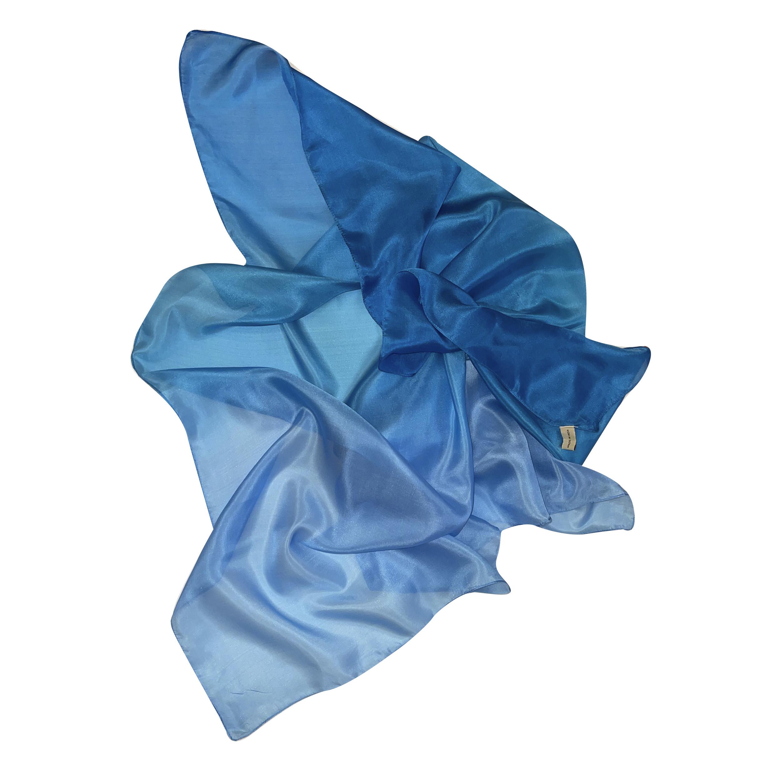 Платок шелковый Silk Route 100х100 см Синий/Голубой (1751)