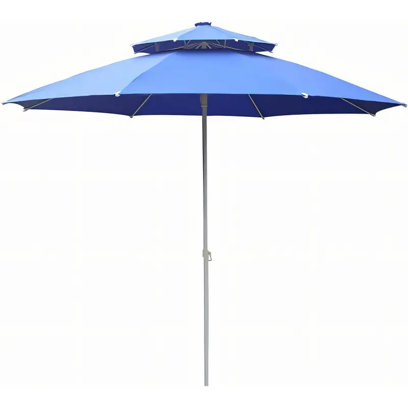 Зонтик с системой антиветер с двойным куполом D 3 м Синий (HYG1837-1bluekm)