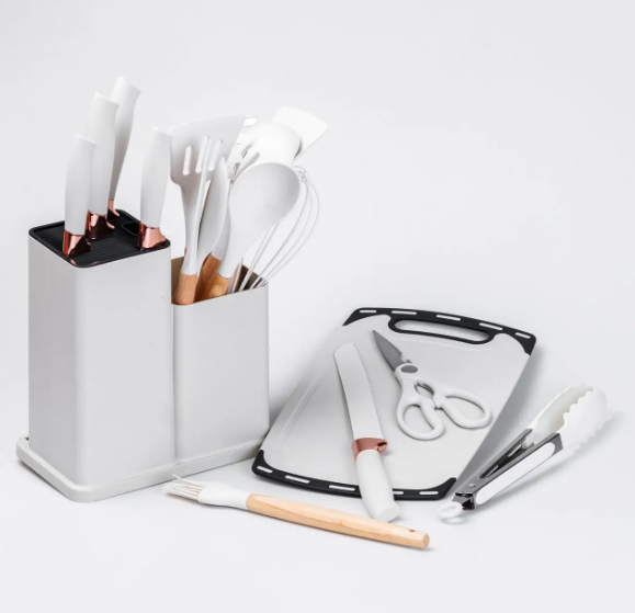 Набор кухонные принадлежности 20в1 с доской и органайзером Белый Набор кухонные принадлежности 20в1 с доской и органайзером Белый