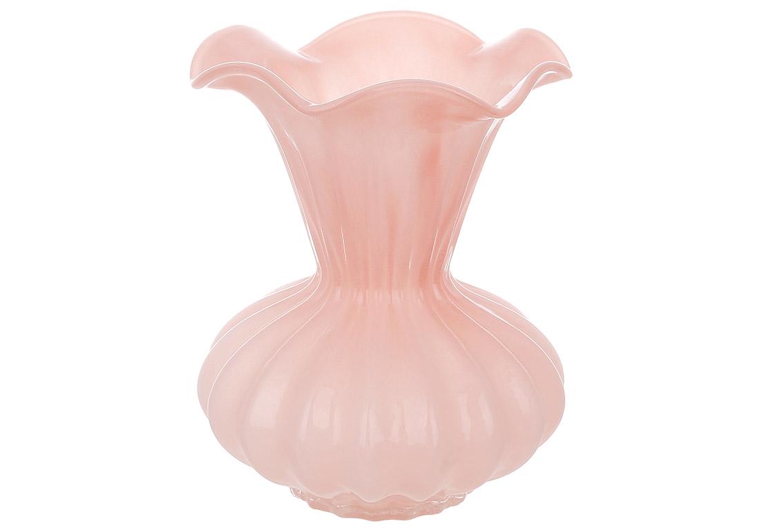 Ваза стеклянная Monika BonaDi 14х14х17 см Розовый (591-443)