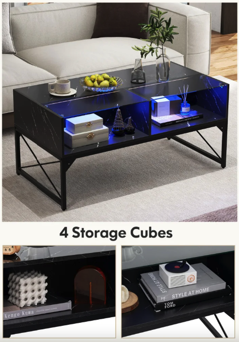 Журнальный стол Costway Moderne с подсветкой Черный (4731) - фото 9 Журнальный стол Costway Moderne с подсветкой Черный (4731) - фото 9