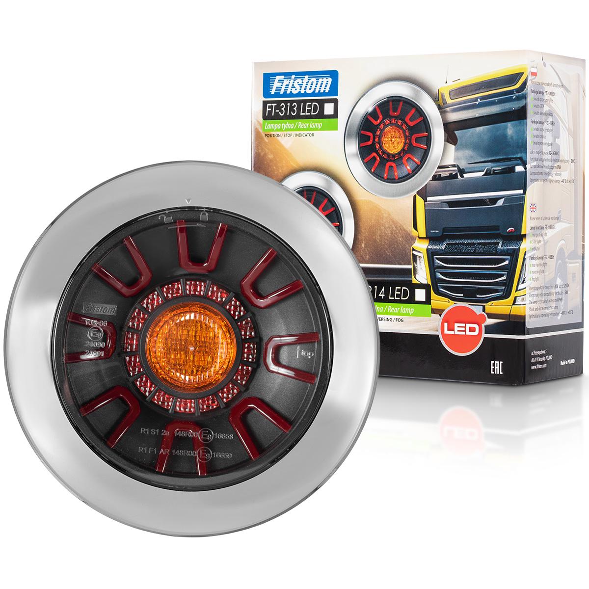 Фонарь задний 3-функциональный FRISTOM FT-313 LED Bajonet Chrome