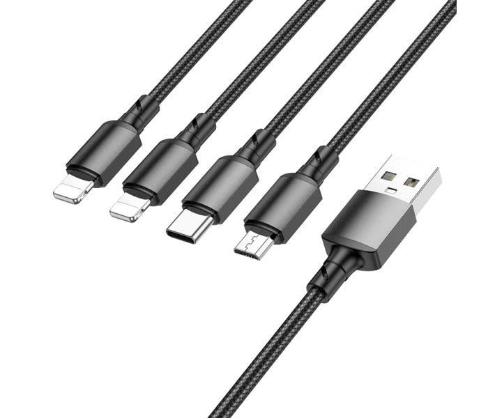 Кабель Borofone BX72 4в1 USB-Lightning/Lightning/Micro-USB/Type-C 2A 1 м (20771229)