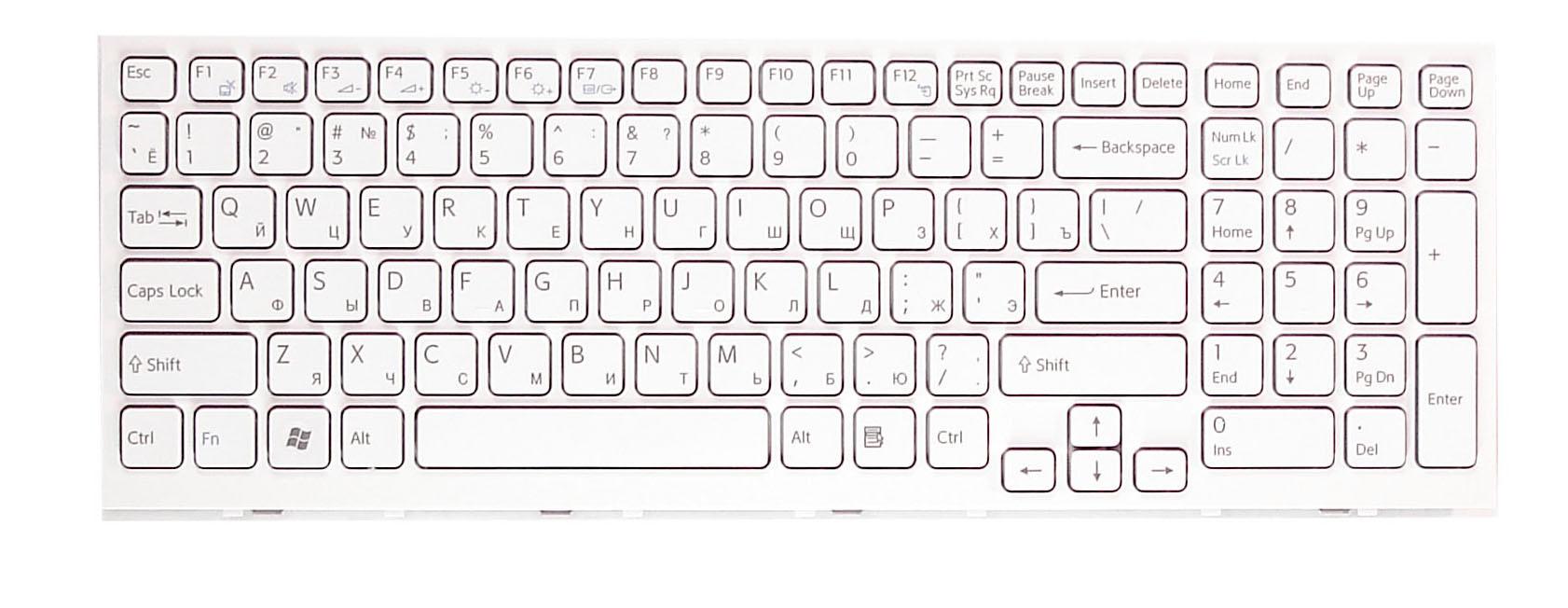 Клавиатура для ноутбука Sony Vaio VPC-EL White Frame White Клавиатура для ноутбука Sony Vaio VPC-EL White Frame White