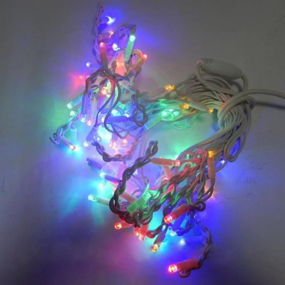 Гирлянда уличная Бахрома LED 100 белый провод Разноцветный (1-66) Гирлянда уличная Бахрома LED 100 белый провод Разноцветный (1-66)