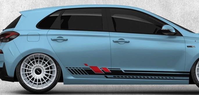 Смуги на авто 3D Tuning Studio чорно червоні 2000х195х0,08 мм 2 шт. (11585250)