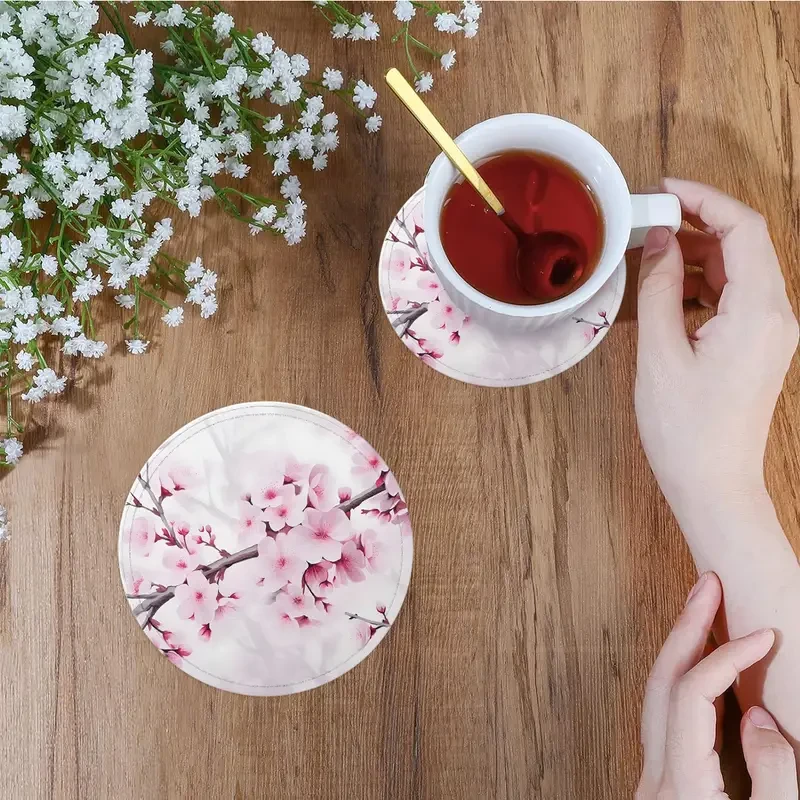 Набор деревянных подставок под чашки Цветы Сакуры 6 шт. - фото 6