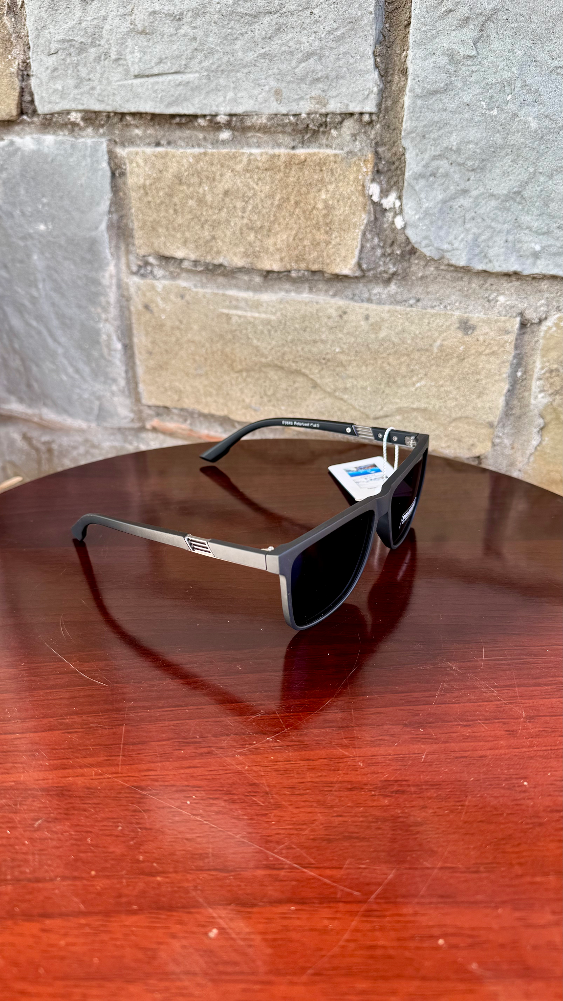 Сонцезахисні окуляри чоловічі Polaroid UV400 поляризаційні антиблік квадратні Чорний/Димчасто‑чорний (6bdece07) - фото 5